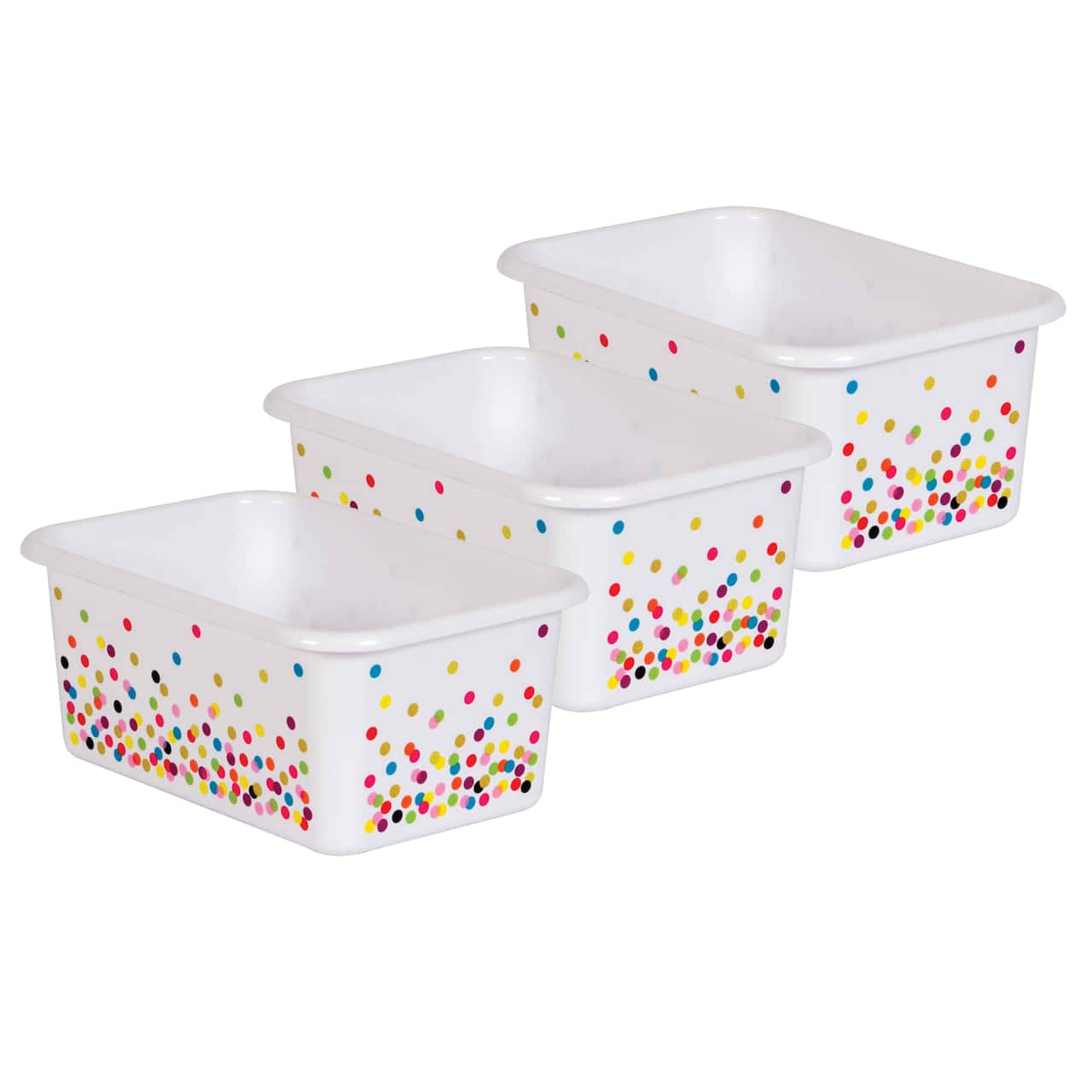 Teacher Created Resources® Small Confetti Plastic Storage Bin, 3ct.
